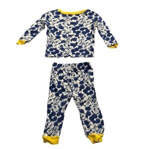 Disney Junior Mickey Mouse Pajama Set 2T Navy & Cream Cotton